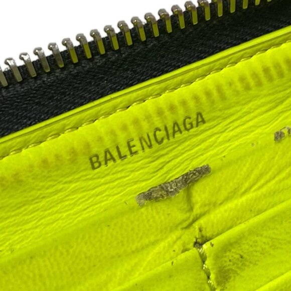 BALENCIAGA Everyday Continental Zip Around 505052 Black White Leather - - Picture 7 of 11